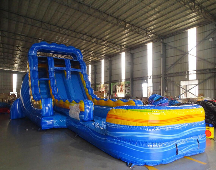 18' Blue Reggae Dual Lane Water Slide Wet/Dry