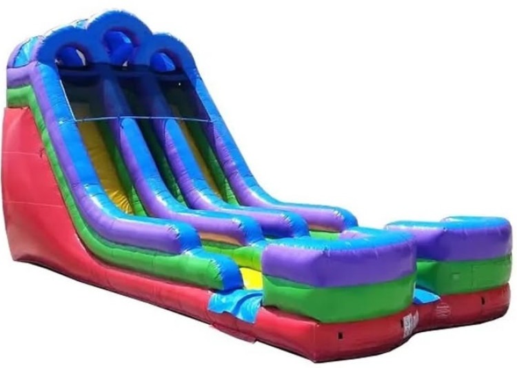 18' Retro Rainbow Double Bay Inflatable Water Slide